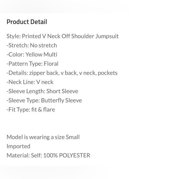 168 Printed V Neck Jumpsuit - Picture 4 of 4